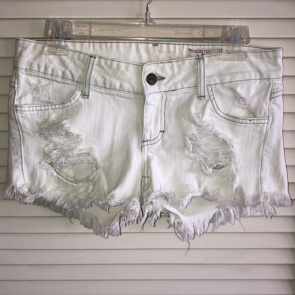 Siwy Camilla cutoff denim shorts in WHITE // Sz 26